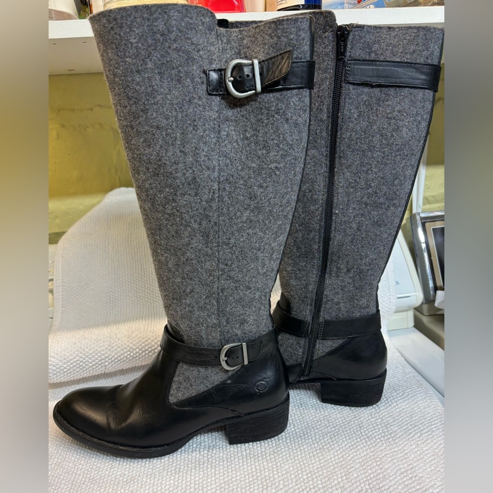 Born Grey and Black Knee-High Boots